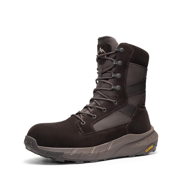 Men's Nano Composite Toe Mesh Lining Work Boots - BROWN -  0