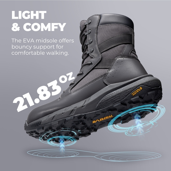 Men's Nano Composite Toe Mesh Lining Work Boots - GREY - 2