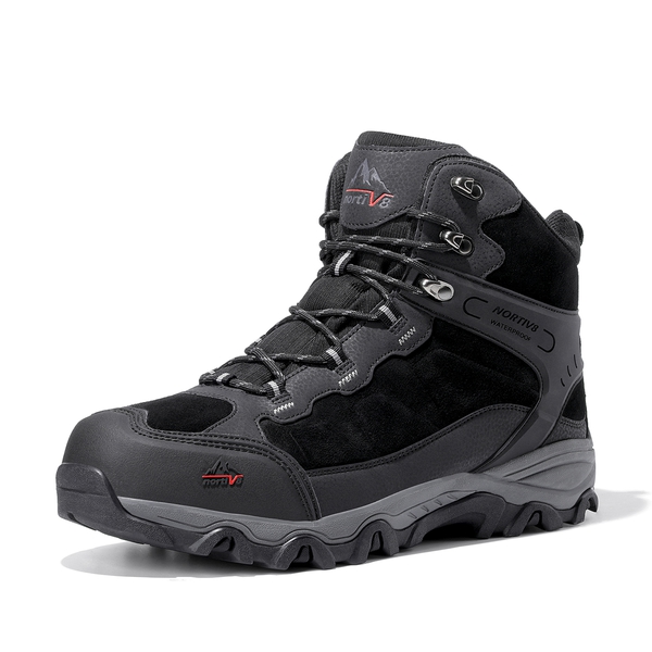 Men's Waterproof Hiking Boots - BLACK -  0