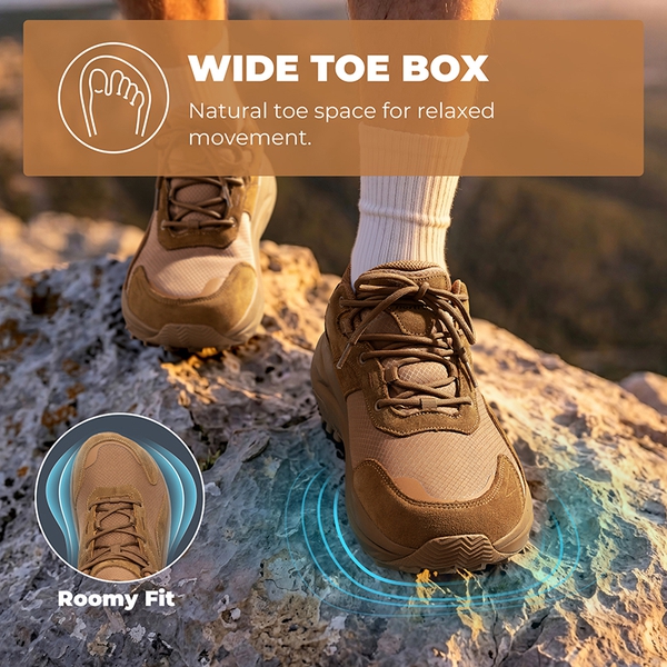 Men's Wide Toe Box Waterproof Hiking Shoes - COYOTE - 1
