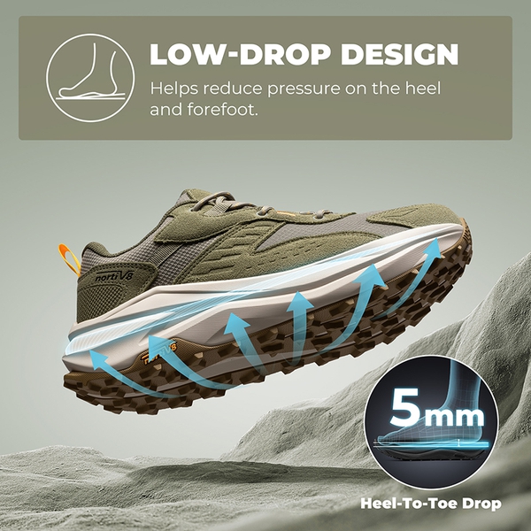 Men's Wide Toe Box Waterproof Hiking Boots - OLIVE - 2