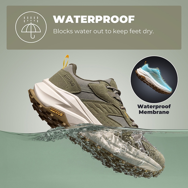 Men's Wide Toe Box Waterproof Hiking Boots - OLIVE - 3