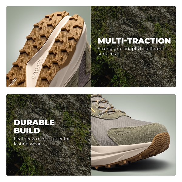Men's Wide Toe Box Waterproof Hiking Boots - OLIVE - 5