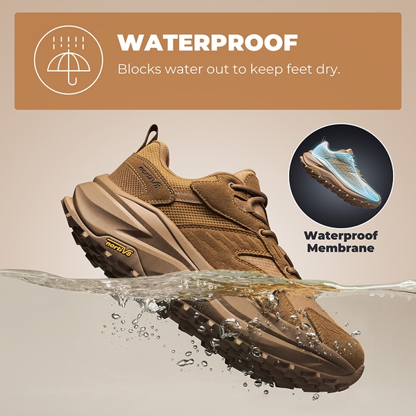 Men's Wide Toe Box Waterproof Hiking Shoes - COYOTE - 3