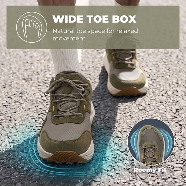 Men's Wide Toe Box Waterproof Hiking Boots - OLIVE - 1