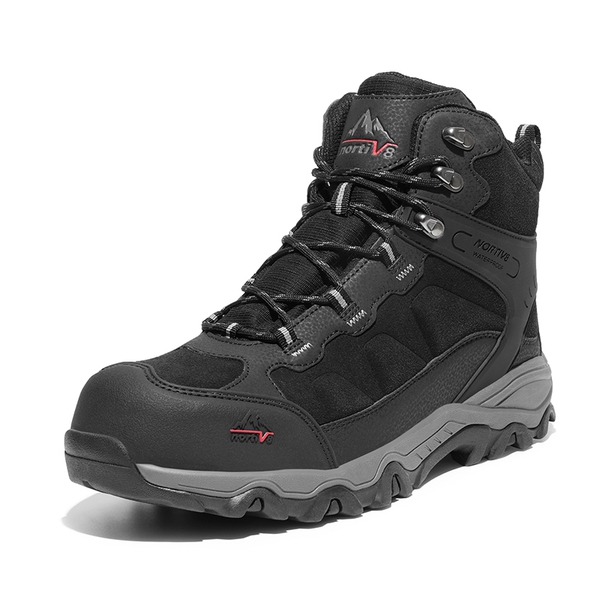 [Paladin-Steel] Men's Non-Slip Steel-Toe Work Boots - BLACK-NEW -  0