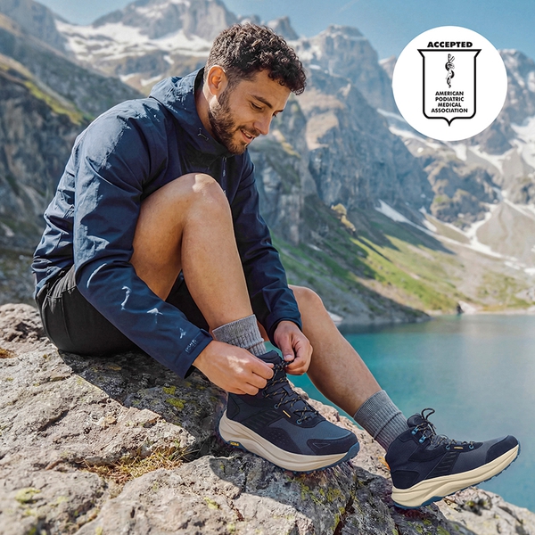 Men’s Waterproof Wide Toe Hiking Boots - NAVY - 9