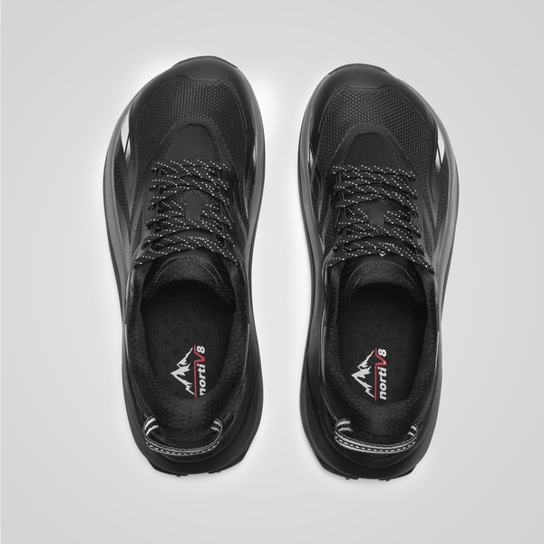 Men's Wide Toe Box Trail Running Shoes - BLACK - 9