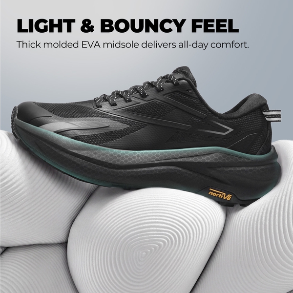 Men's Wide Toe Box Trail Running Shoes - BLACK - 3