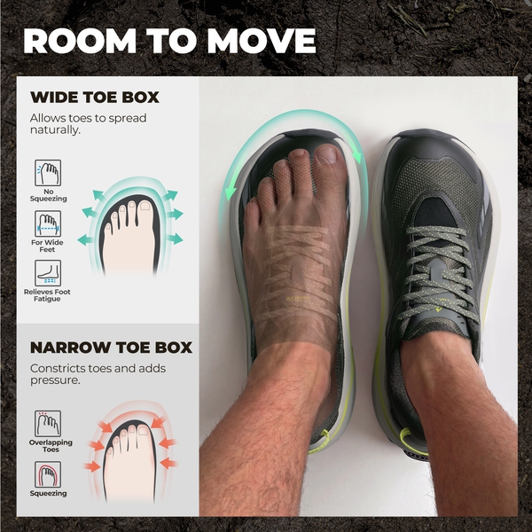 Men's Wide Toe Box Trail Running Shoes - OLIVE - 7