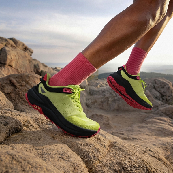 Women's Wide Toe Box Trail Running Shoes - LEMON GREEN - 8