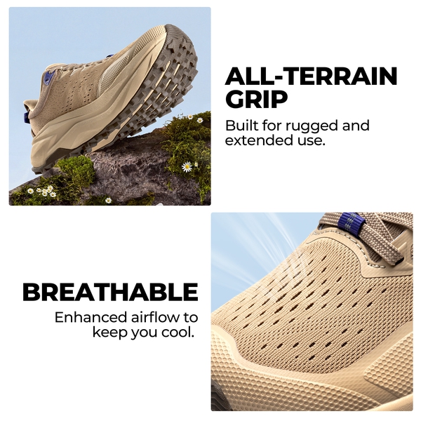 Women's Wide Toe Box Trail Running Shoes - KHAKI-NEW - 7