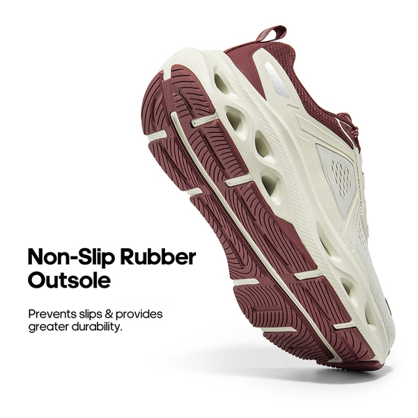 [MovePropel] Women's Comfortable Lifestyle Sneakers - BEIGE/BURGUNDY-NEW - 2