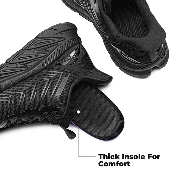 [AllSwifit 2.0] Women's Slip On Walking Sneakers - ALL BLACK-NEW - 3