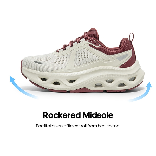 [MovePropel] Women's Comfortable Lifestyle Sneakers - BEIGE/BURGUNDY-NEW - 5