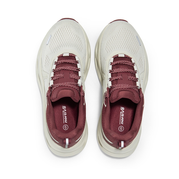 [MovePropel] Women's Comfortable Lifestyle Sneakers - BEIGE/BURGUNDY-NEW - 4