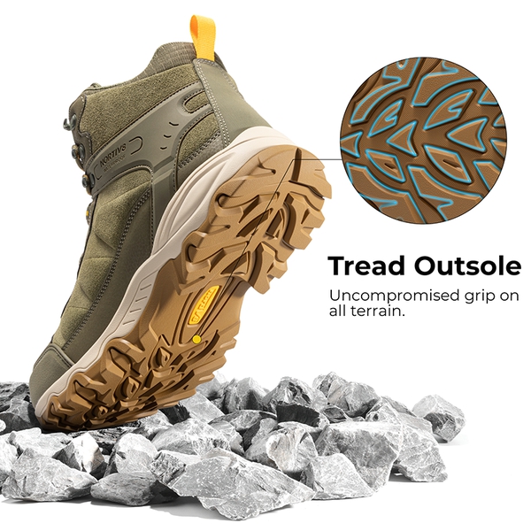 Men's Waterproof Hiking Boots - OLIVE - 4