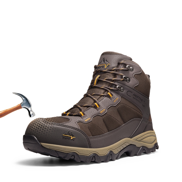 [Paladin-Steel] Men's Non-Slip Steel-Toe Work Boots - BROWN-SUEDE -  0