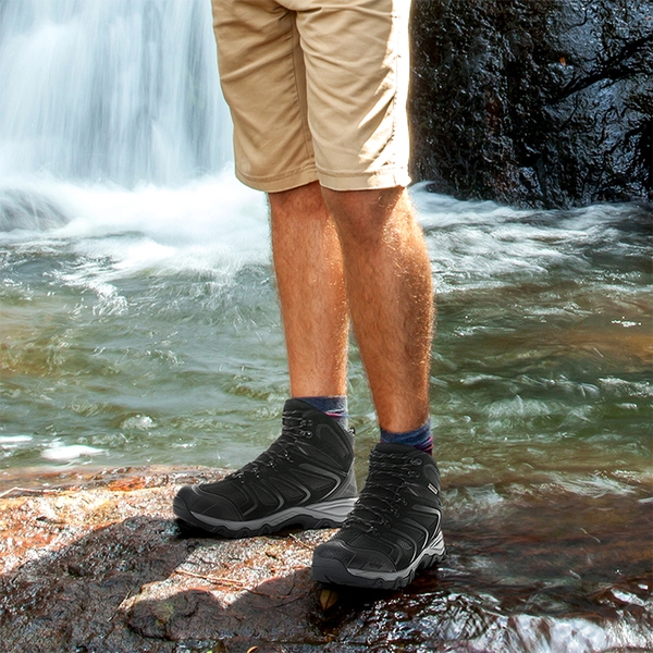 [Armadillo Series] Women's & Men's Wide Waterproof Hiking Boots【Wide Fit】 - ALL BLACK-SUEDE - 6