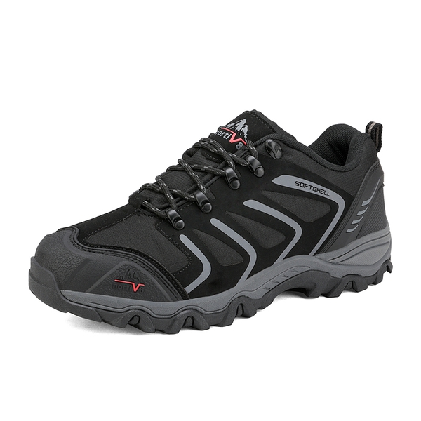 [Armadillo Series] Unisex Wide Toe Waterproof Hiking Shoes【Wide Fit】 - BLACK-DARK-GREY -  0