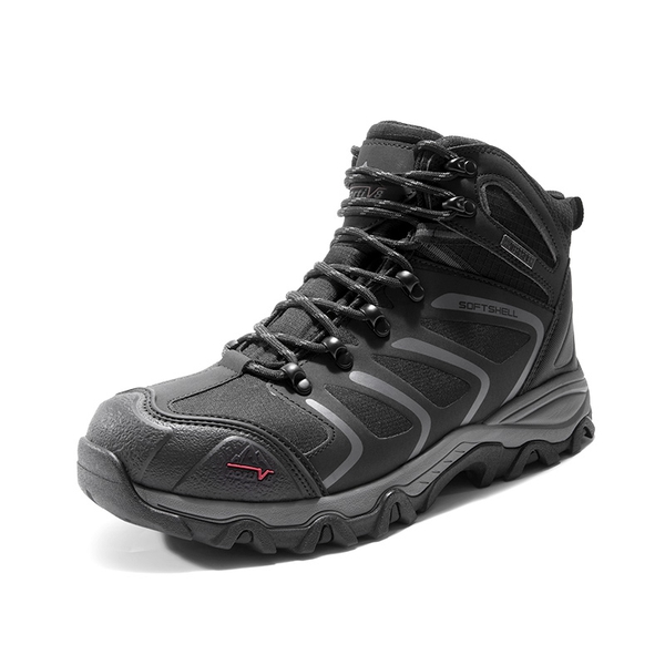 Men's Waterproof Steel Toe Safety Work Boots【Wide Fit】 - BLACK/DARK GREY -  0