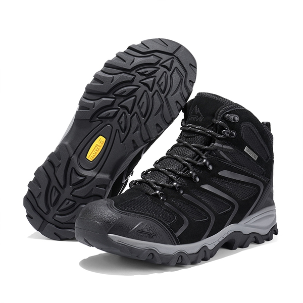 [Armadillo Series] Women's & Men's Wide Waterproof Hiking Boots【Wide Fit】 - ALL BLACK-SUEDE - 2