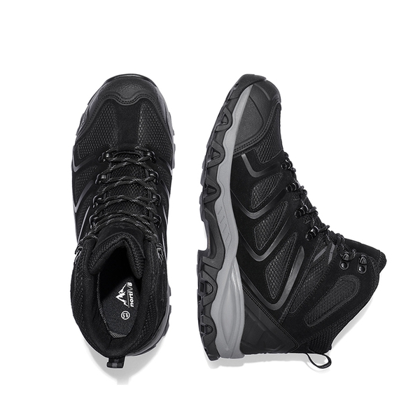 [Armadillo Series] Women's & Men's Wide Waterproof Hiking Boots【Wide Fit】 - ALL BLACK-SUEDE - 3