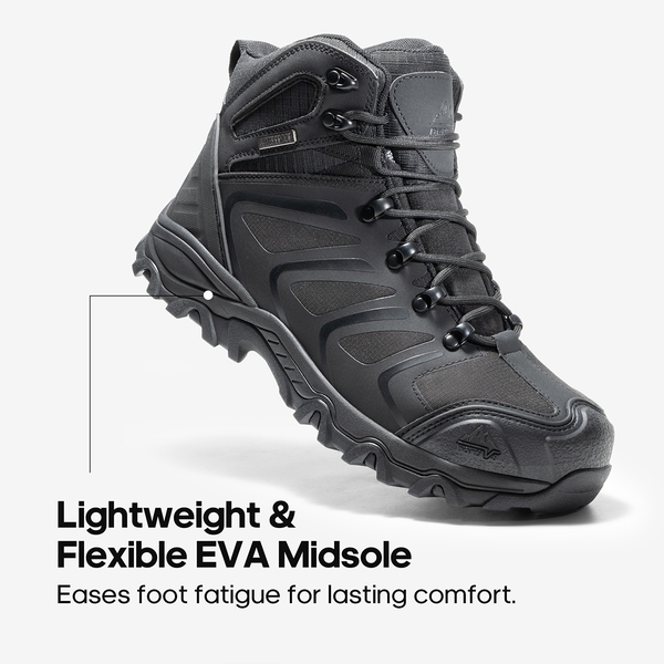 Men's Steel Toe Waterproof Work Safety Boots - ALL BLACK - 3