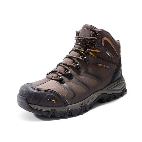 Men's Waterproof Steel Toe Safety Work Boots【Wide Fit】 - BROWN/BLACK/TAN -  0