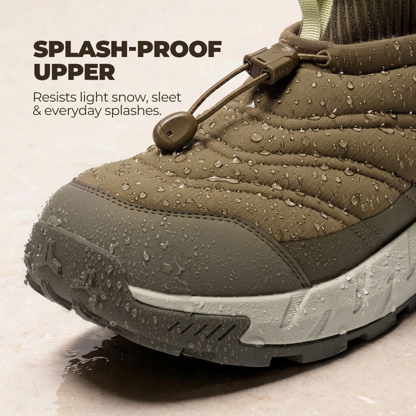 Men's Wide Toe Box Insulated Snow Boots【Wide Fit】 - OLIVE - 5