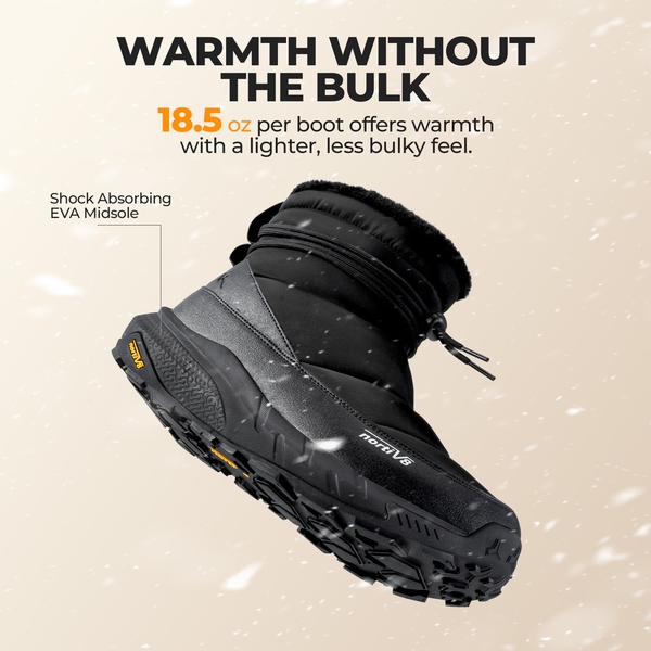 Men's Wide Fit Thinsulate Pull-on Snow Boots - BLACK - 4