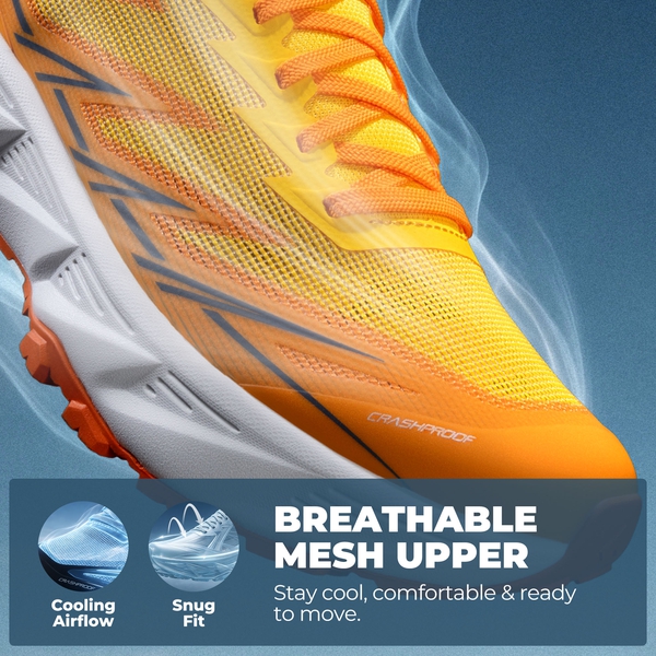 Men's Lightweight Breathable Trail Running Shoes - ORANGE - 4
