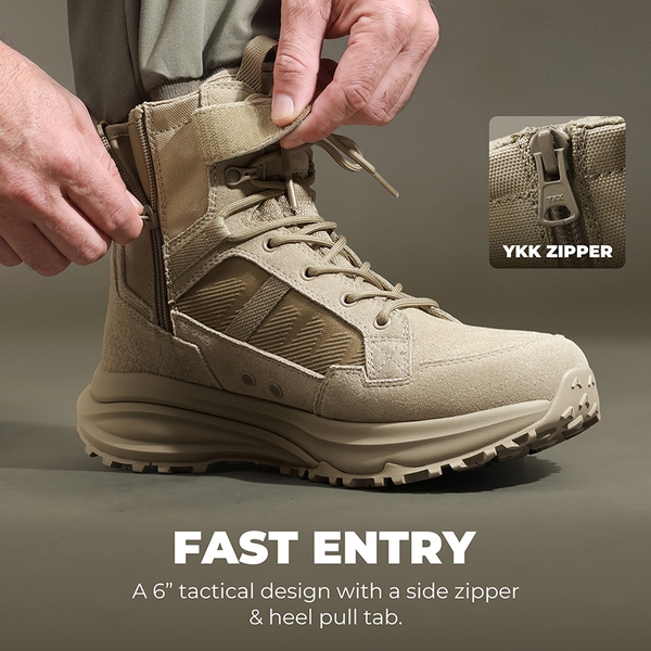 Men's Lightweight Zip Tactical Military Boots - SAND - 3