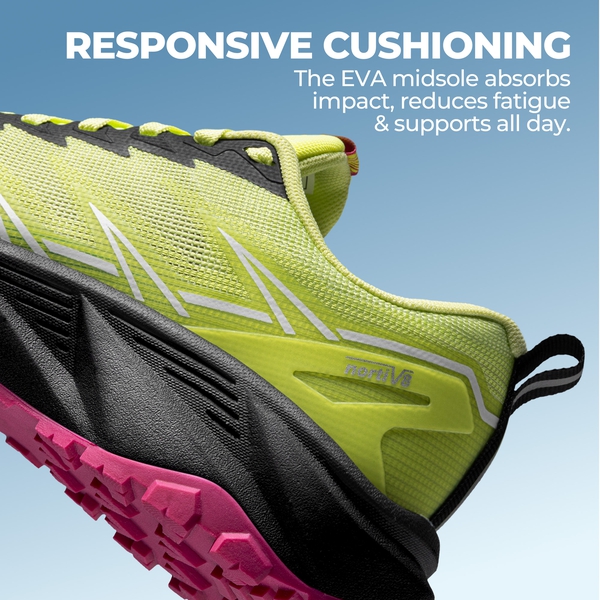 Women's Lightweight Mesh Trail Running Shoes - LEMON GREEN - 5