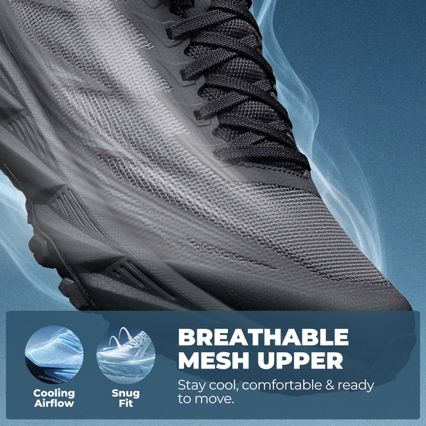 Men's Lightweight Breathable Trail Running Shoes - ALL BLACK - 4