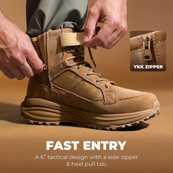 Men's Lightweight Zip Tactical Military Boots - COYOTE - 3
