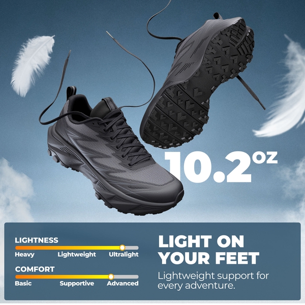 Men's Lightweight Breathable Trail Running Shoes - ALL BLACK - 3