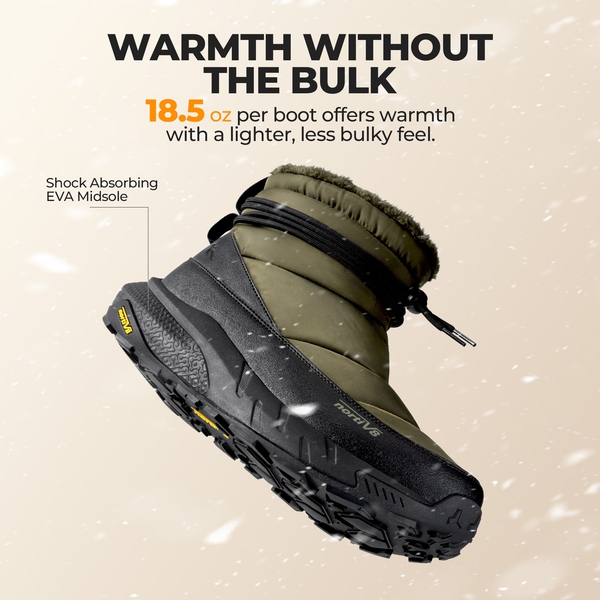 Men's Wide Fit Thinsulate Pull-on Snow Boots - OLIVE - 4