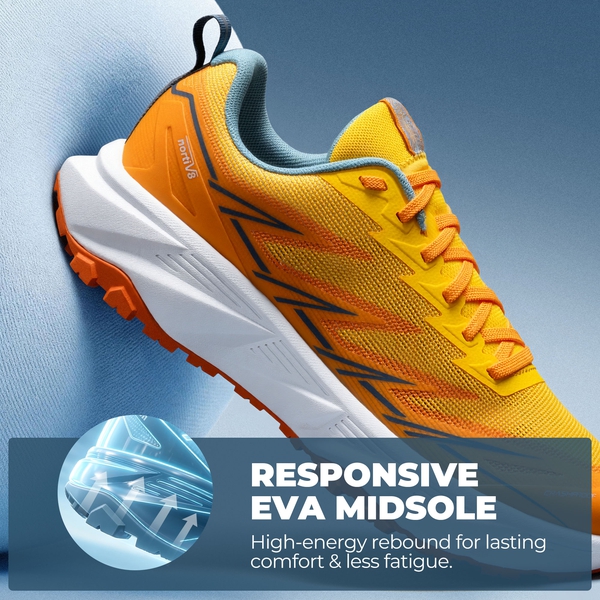 Men's Lightweight Breathable Trail Running Shoes - ORANGE - 5
