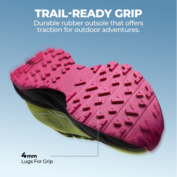 Women's Lightweight Mesh Trail Running Shoes - LEMON GREEN - 6