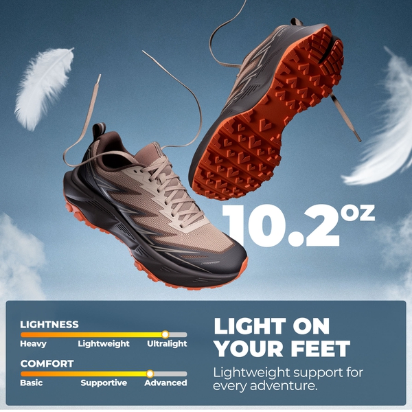 Men's Lightweight Breathable Trail Running Shoes - BLACK/BROWN - 3