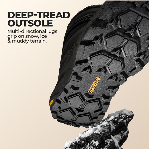 Men's Wide Fit Thinsulate Pull-on Snow Boots - BLACK - 6