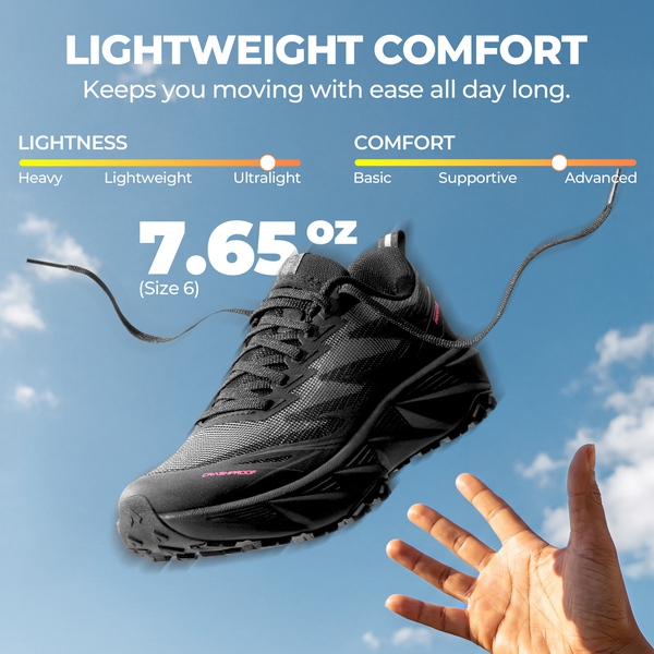 Women's Lightweight Mesh Trail Running Shoes - ALL BLACK - 3