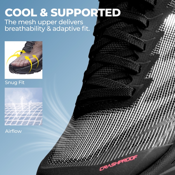 Women's Lightweight Mesh Trail Running Shoes - ALL BLACK - 4