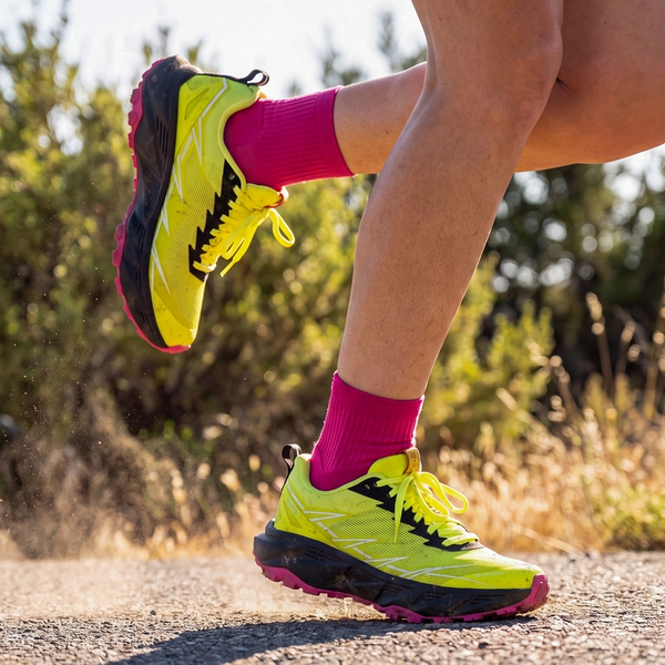 Women's Lightweight Mesh Trail Running Shoes - LEMON GREEN - 7