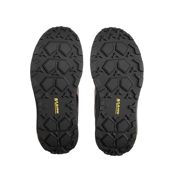 Men's Wide Toe Box Insulated Snow Boots【Wide Fit】 - BLACK/TAN - 4