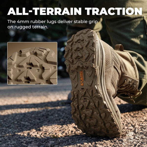 Men's Side Zip Cushioned Tactical Military Boots - SAND - 5