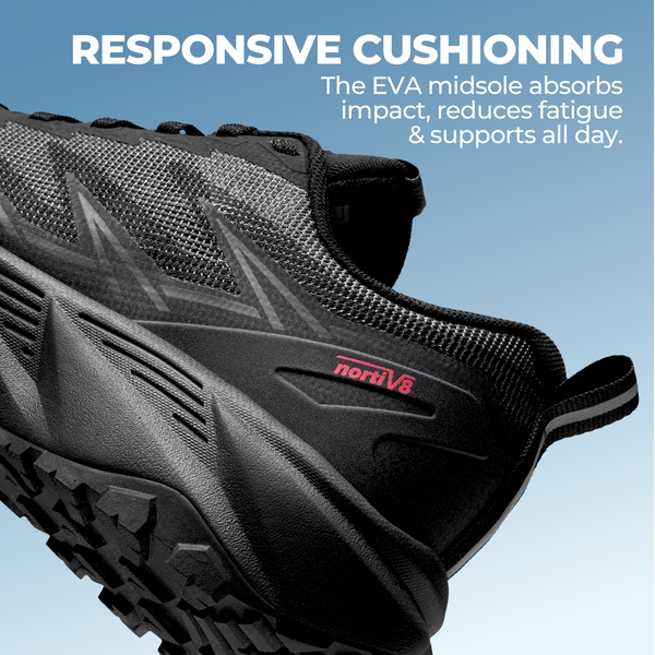 Women's Lightweight Mesh Trail Running Shoes - ALL BLACK - 5