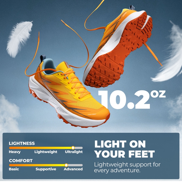 Men's Lightweight Breathable Trail Running Shoes - ORANGE - 3
