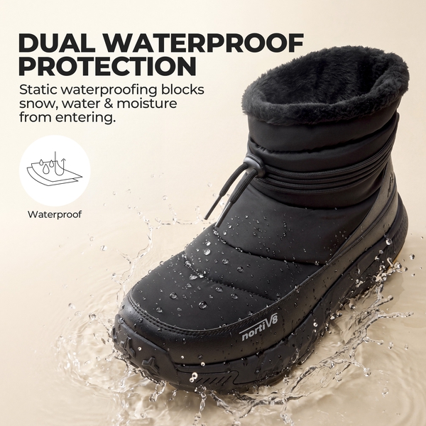 Men's Wide Fit Thinsulate Pull-on Snow Boots - BLACK - 2